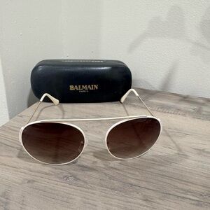 Balmain Cream Aviator Sunglasses